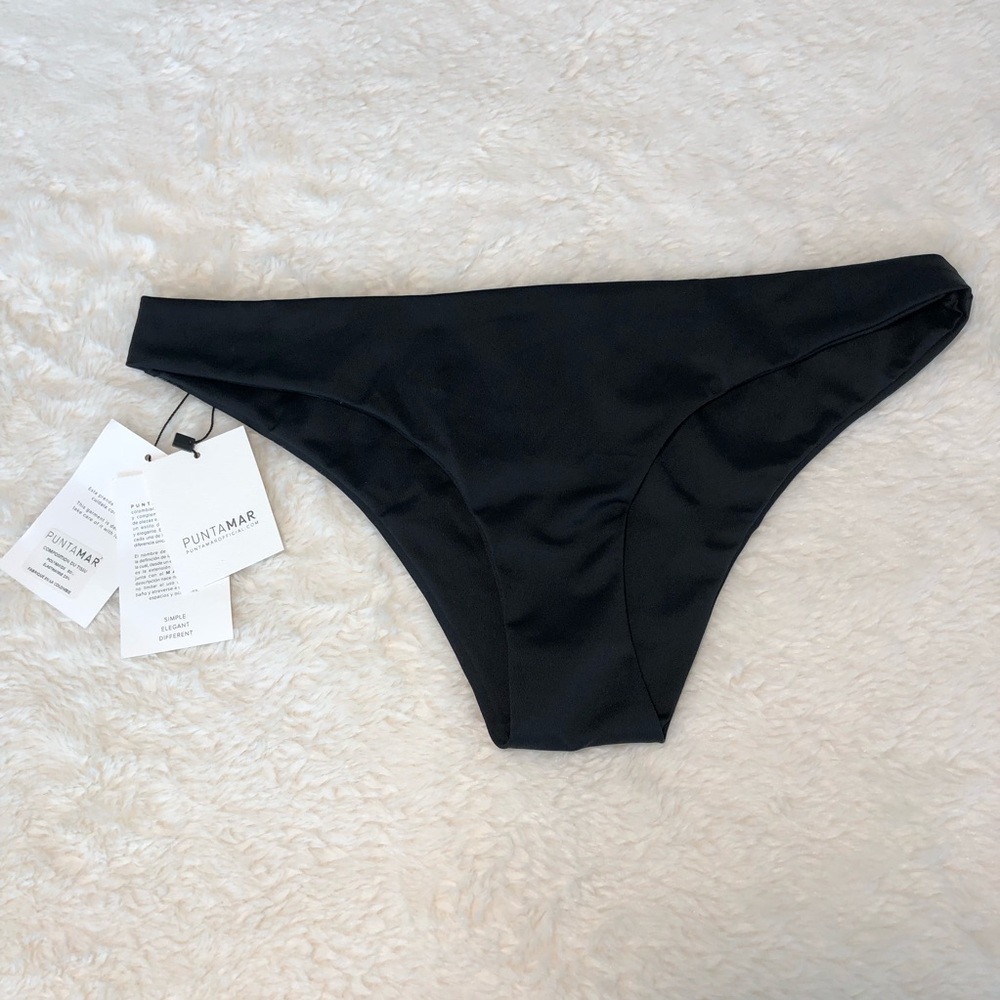 NEW Puntamar Bikini Bottoms Black Large Colombia Luxury Resort Wear